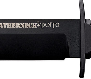 Cold Steel CS-39LSFCT Leatherneck  7" Fixed Plain Tanto Black Matte Powder Coat German D2 Steel Blade/Black Deep Checkered w/double Quillon Guard/ Griv-Ex Handle