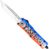 CobraTec Knives MFLBLUFS3TNS FS-3 Fishing Lure Medium 3" OTF Tanto Plain Satin D2 Steel Blade, 4.50" Blue Fishing Lure Aluminum Cerakoted Handle 2 149063