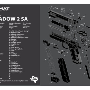 TekMat TEKR17CZSHDW2 CZ Shadow 2 SA Cleaning Mat Black/White Rubber 11"x17" CZ-75 Shadow 2 SA Diagram