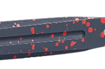 CRKT K930RKP Onion Throwing Knives 6.25" Fixed Spear Point Plain Non-Sharp Black/Red Spatter 1050 High Carbon  Includes Sheath 3 Blades