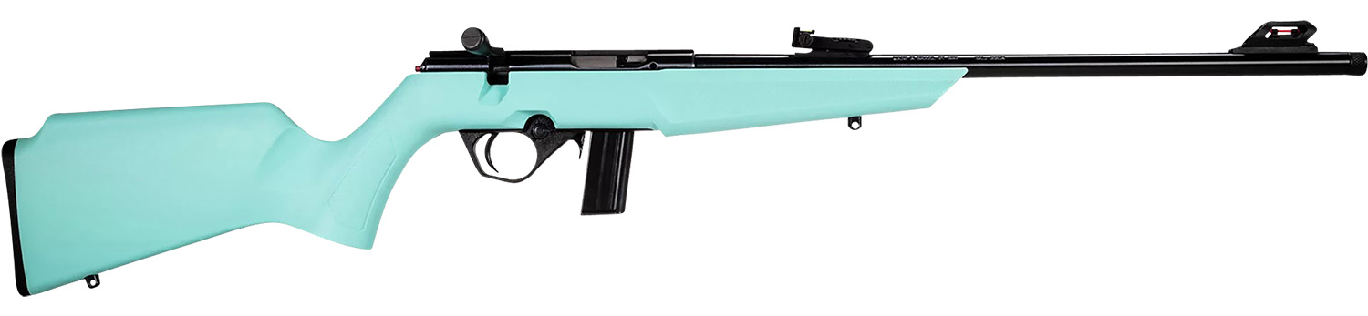 Rossi RB22 Compact 22 LR 10+1, 16" Matte Black Button Rifled Free Floating Steel Barrel, Matte Black Stainless Steel Receiver, Cyan Monte Carlo Stock, Right Hand 3 Rossi RB22 Compact 22 LR 10+1, 16" Matte Black Button Rifled Free Floating Steel Barrel, Matte Black Stainless Steel Receiver, Cyan Monte Carlo Stock, Right Hand