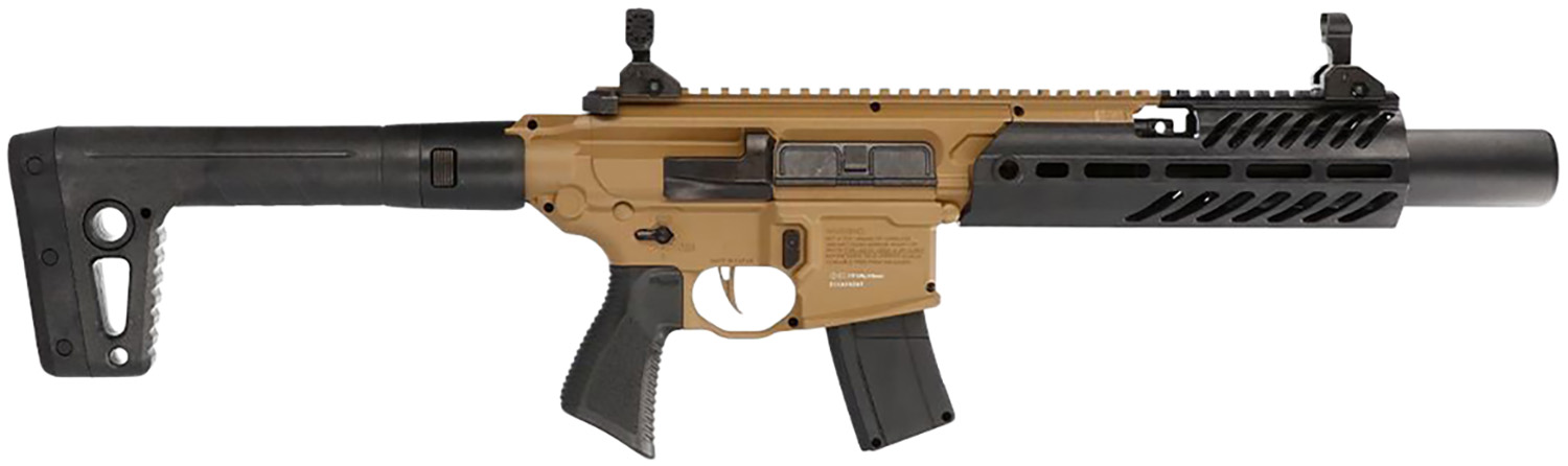 Sig Sauer Airguns AIRMCXCANEBRAKE MCX Canebrake Air CO2 (Not Included) 177 Pellet 30rd, FDE Metal Rec, Removable Fixed Black Synthetic Stock, Flat Trigger, Flip-Up Sights 3 Sig Sauer Airguns AIRMCXCANEBRAKE MCX Canebrake Air CO2 (Not Included) 177 Pellet 30rd, FDE Metal Rec, Removable Fixed Black Synthetic Stock, Flat Trigger, Flip-Up Sights