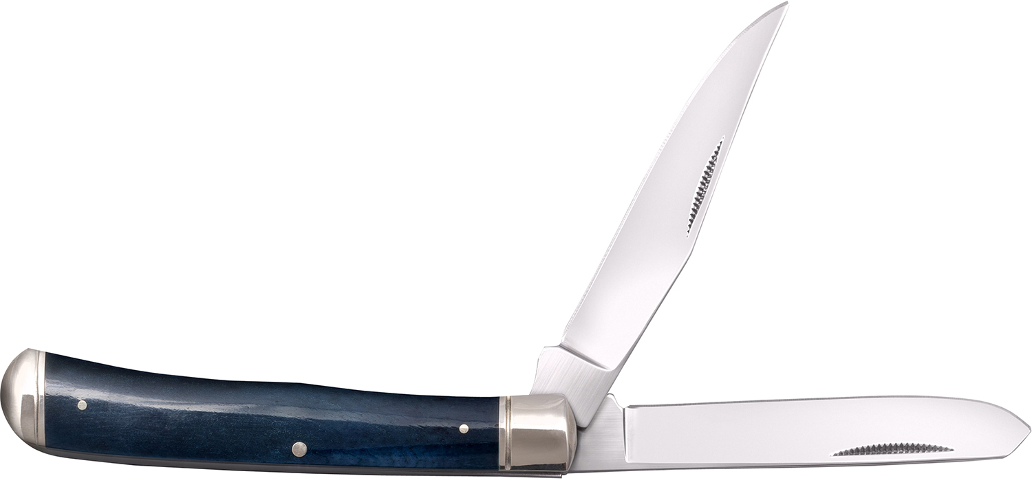 Cold Steel CSFLTRPRB Trapper 3" Folding Clip/Spey Plain 8Cr13MoV SS Blade/Dark Blue w/Polished Bolsters Bone Handle 3 Cold Steel CSFLTRPRB Trapper 3" Folding Clip/Spey Plain 8Cr13MoV SS Blade/Dark Blue w/Polished Bolsters Bone Handle