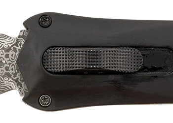 Steel River Knives A163BDD Spartan  3.50" OTF Dagger Plain Damascus 440C SS Blade/Black w/Carbon Fiber Inlay Aluminum Zinc Alloy Handle