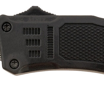 Steel River Knives MT616BDP Spartan  Mini 2.75" OTF Tanto Plain Laser Etched Damascus 440C SS Blade/4.25" Black Aluminum Zinc Alloy Handle