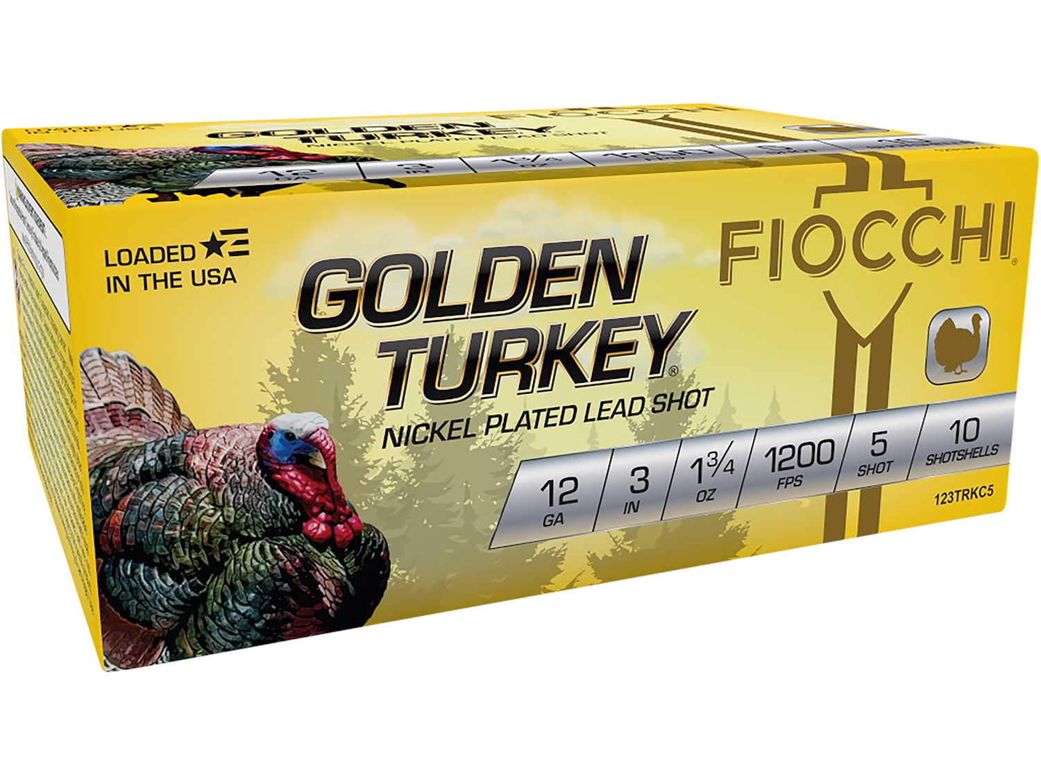 Fiocchi 123TRKC5 Golden Turkey 12Gauge 3" 1 3/4oz 5Shot 10 Per Box/10 Case 3 Fiocchi 123TRKC5 Golden Turkey 12Gauge 3" 1 3/4oz 5Shot 10 Per Box/10 Case