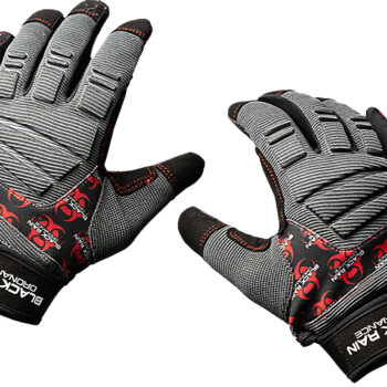 Black Rain Ordnance TACTGLOVEGRY/BLK/RDL Tactical Gloves  Black/Gray/Red Large Velcro