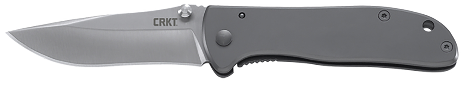 CRKT 6450S Drifter EDC 2.88" Folding Drop Point Plain Satin 8Cr14MoV SS Blade, Silver Stainless Steel Handle 2 CRKT 6450S Drifter EDC 2.88" Folding Drop Point Plain Satin 8Cr14MoV SS Blade, Silver Stainless Steel Handle
