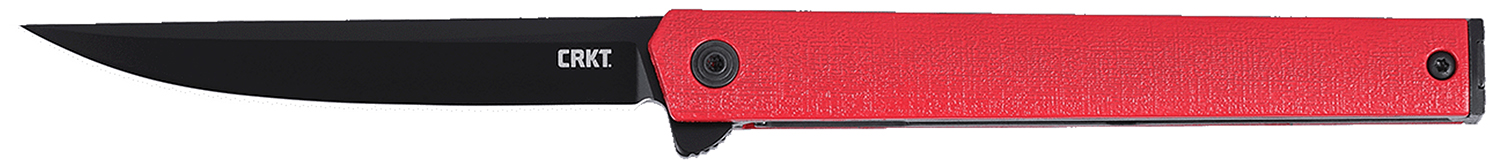 CRKT 7097RK CEO Flipper EDC 3.35" Folding Plain Black EDP AUS-8A SS Blade, Red GRN Handle 3 CRKT 7097RK CEO Flipper EDC 3.35" Folding Plain Black EDP AUS-8A SS Blade, Red GRN Handle