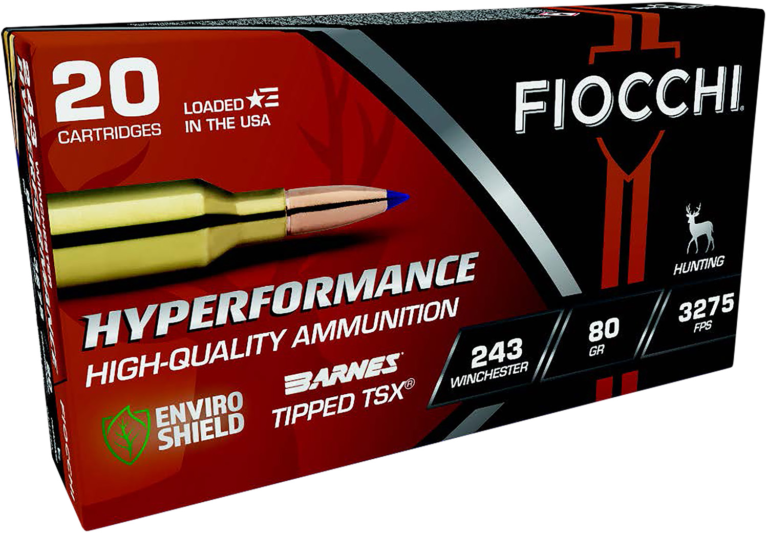 Fiocchi 243TTSX Hyperformance 243Win 80gr Barnes Tipped TSX 20 Per Box/10 Case 3 Fiocchi 243TTSX Hyperformance 243Win 80gr Barnes Tipped TSX 20 Per Box/10 Case