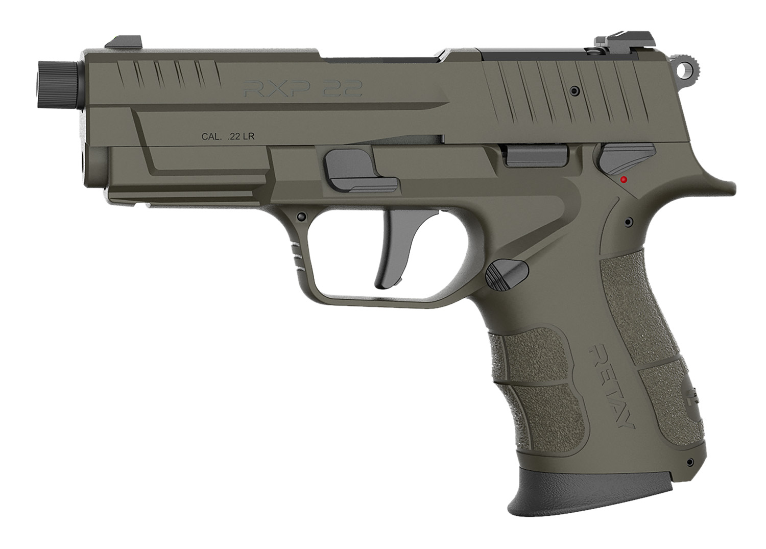Retay USA RXP22OD13TH RXP 22 LR 13+1 4" Black Threaded Barrel, OD Green Cerakote RMR/RMSc Optic Ready/Serrated Slide, OD Green Cerakote Polymer Frame w/Accessory Rail, Textured Grip 3 Retay USA RXP22OD13TH RXP 22 LR 13+1 4" Black Threaded Barrel, OD Green Cerakote RMR/RMSc Optic Ready/Serrated Slide, OD Green Cerakote Polymer Frame w/Accessory Rail, Textured Grip