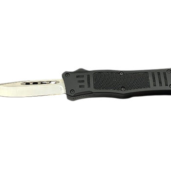 Steel River Knives MT616BULD2DP MT616 Ultralight Mini 2.75" OTF Drop Point Plain Polished D2 Steel Blade, 4.25" Black Aluminum Handle