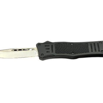 Steel River Knives MT618BULDP MT618 Ultralight 3.25" OTF Drop Point Plain Polished D2 Steel Blade, 4.25" Black Aluminum Handle