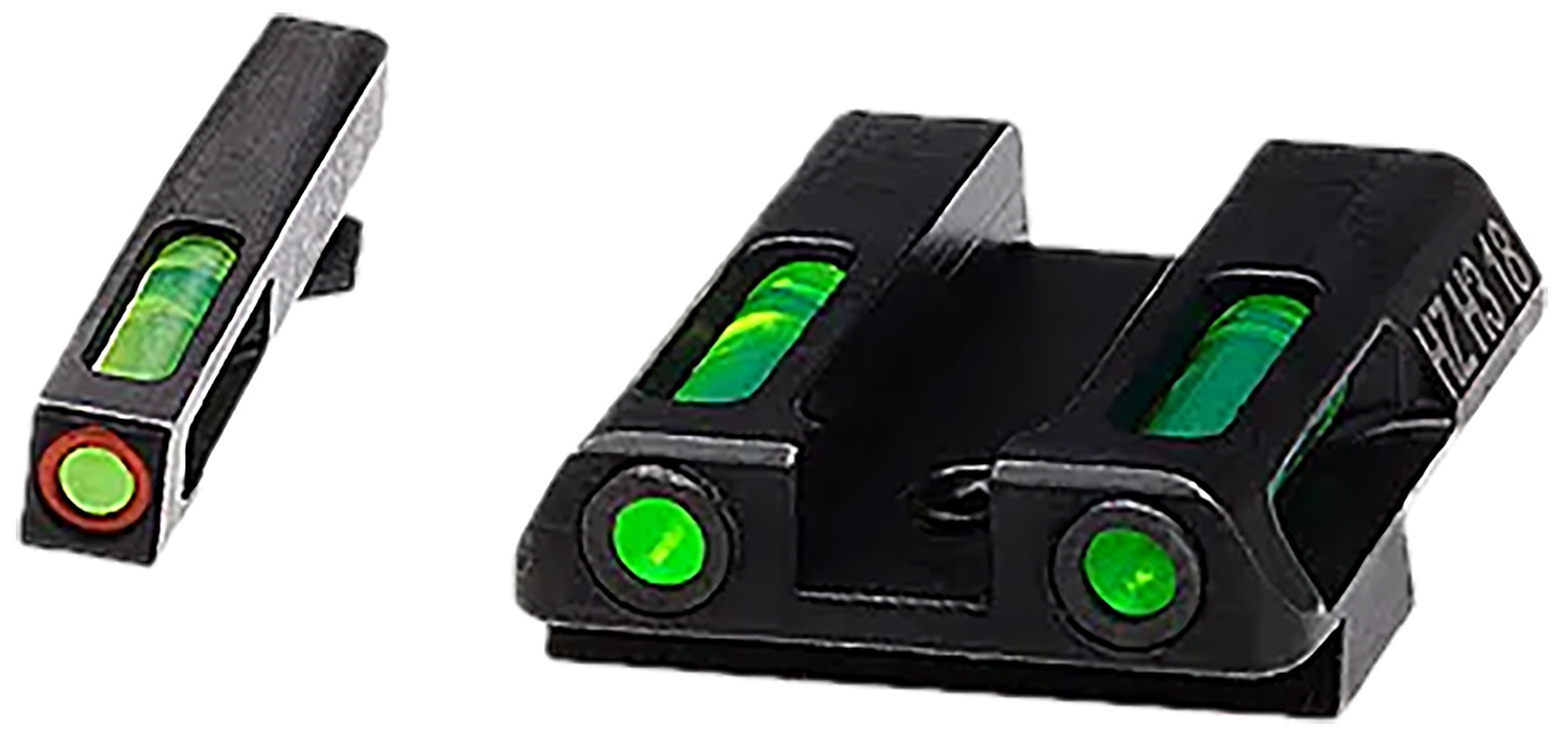 HiViz GLN521 LiteWave H3 Fiber-Optic Sight Set Green Fiber Optic/Orange Outline w/ Litepipes Green Fits Glock 42, 43, 43X, 48 3 HiViz GLN521 LiteWave H3 Fiber-Optic Sight Set Green Fiber Optic/Orange Outline w/ Litepipes Green Fits Glock 42, 43, 43X, 48