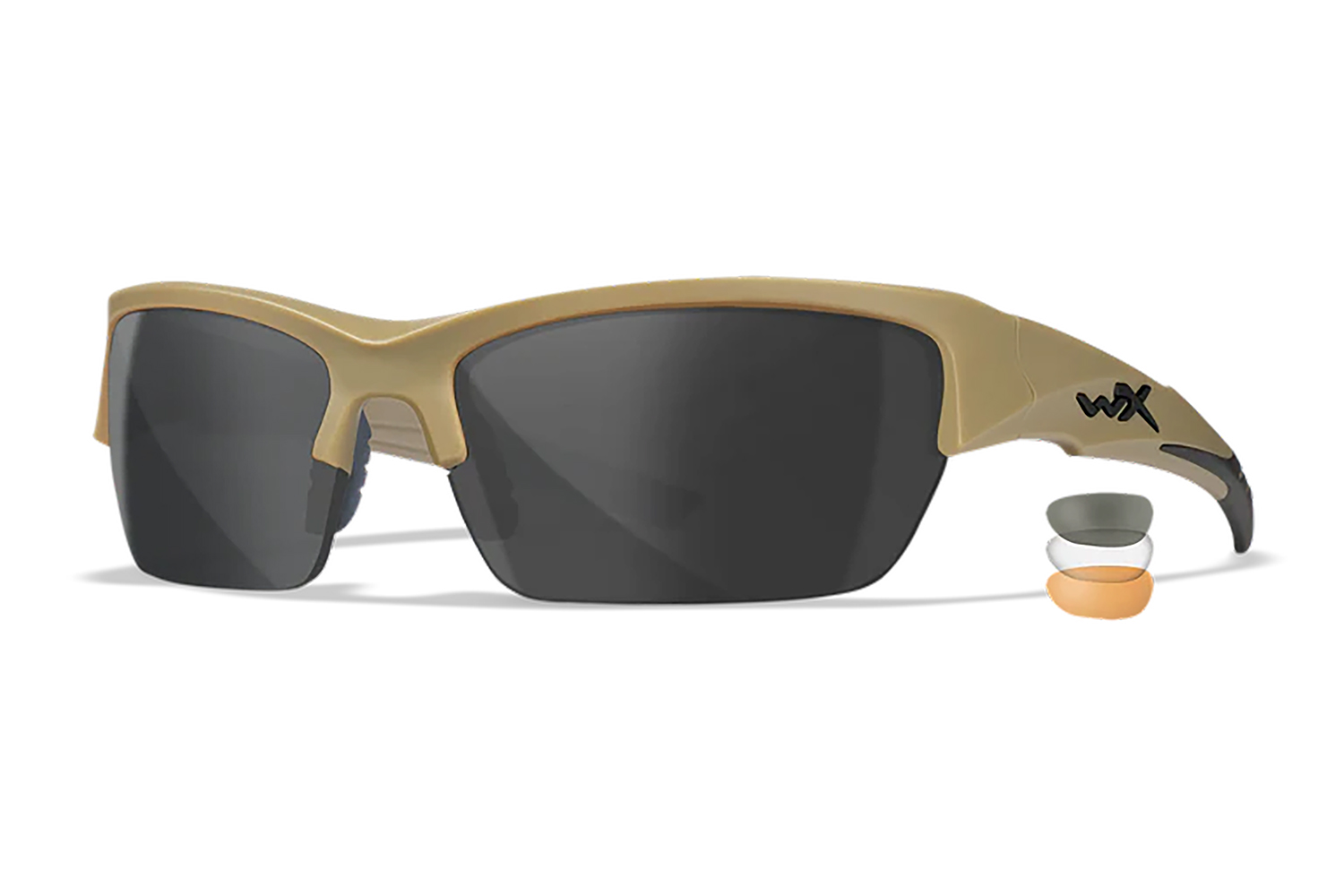 Wiley X CHVAL06T Valor Medium Smoke Gray/Clear/Light Rust Lens Polycarbonate Matte Tan Frame 3 Wiley X CHVAL06T Valor Medium Smoke Gray/Clear/Light Rust Lens Polycarbonate Matte Tan Frame