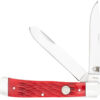 CobraTec Knives CTTDTRPREDBN Trapper Folding 2.88" Clip Point, 2.94" Spey Plain Polished VG-10 SS Blades, 4.44" Red Bone Scales/SS Handle 2 180341