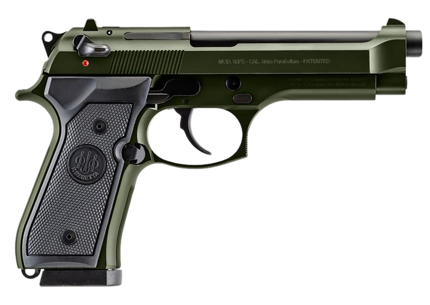 Beretta USA J92F300GR10 92FS Full Size Frame 9mm Luger 10+1 4.90" Black Steel Barrel, OD Green Cerakote Serrated Slide, OD Green Cerakote Aluminum Frame w/Beavertail, Black Textured Grip 3 Beretta USA J92F300GR10 92FS Full Size Frame 9mm Luger 10+1 4.90" Black Steel Barrel, OD Green Cerakote Serrated Slide, OD Green Cerakote Aluminum Frame w/Beavertail, Black Textured Grip