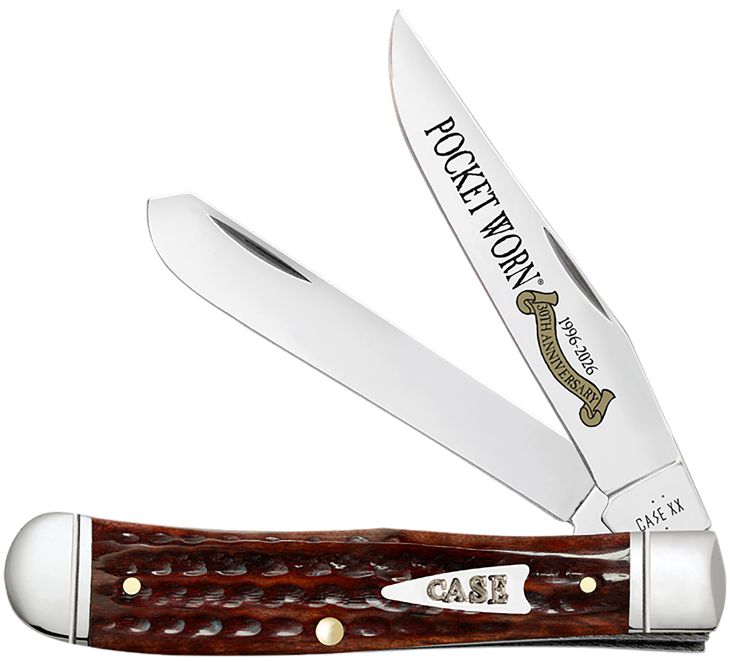 Case 55230 Pocket Worn Trapper Folding Clip Point/Spey Plain Mirror Polished Tru-Sharp SS Blade, Corn Cob Jigged Mahogany Bone Handle 2 Case 55230 Pocket Worn Trapper Folding Clip Point/Spey Plain Mirror Polished Tru-Sharp SS Blade, Corn Cob Jigged Mahogany Bone Handle