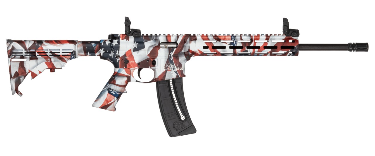 Smith & Wesson 14714 M&P15-22 Sport Flag 22 LR 25+1 16.50" Black Threaded Barrel, US Flag Cerakote Polymer Receiver w/Picatinny Rail, M-LOK Handguard, US Flag 6 Position CAR Polymer & AR Polymer Grip 3 Smith & Wesson 14714 M&P15-22 Sport Flag 22 LR 25+1 16.50" Black Threaded Barrel, US Flag Cerakote Polymer Receiver w/Picatinny Rail, M-LOK Handguard, US Flag 6 Position CAR Polymer & AR Polymer Grip