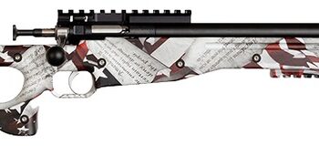 Crickett KSA2150-AMD Precision Ammendment 22 LR 1rd 16.10" Blued Threaded Bull Barrel, Blued Receiver w/Crickettinny Rail, Red/White 2nd Amendment Writing Fixed Synthetic Stock