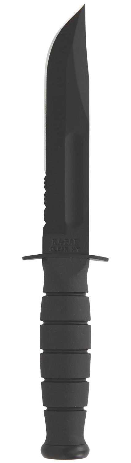 Ka-Bar 1257 Short Fight/Utility 5.25" Fixed Clip Point Part Serrated Black 1095 Cro-Van Blade, Black Kraton G Handle, Includes Sheath 3 Ka-Bar 1257 Short Fight/Utility 5.25" Fixed Clip Point Part Serrated Black 1095 Cro-Van Blade, Black Kraton G Handle, Includes Sheath