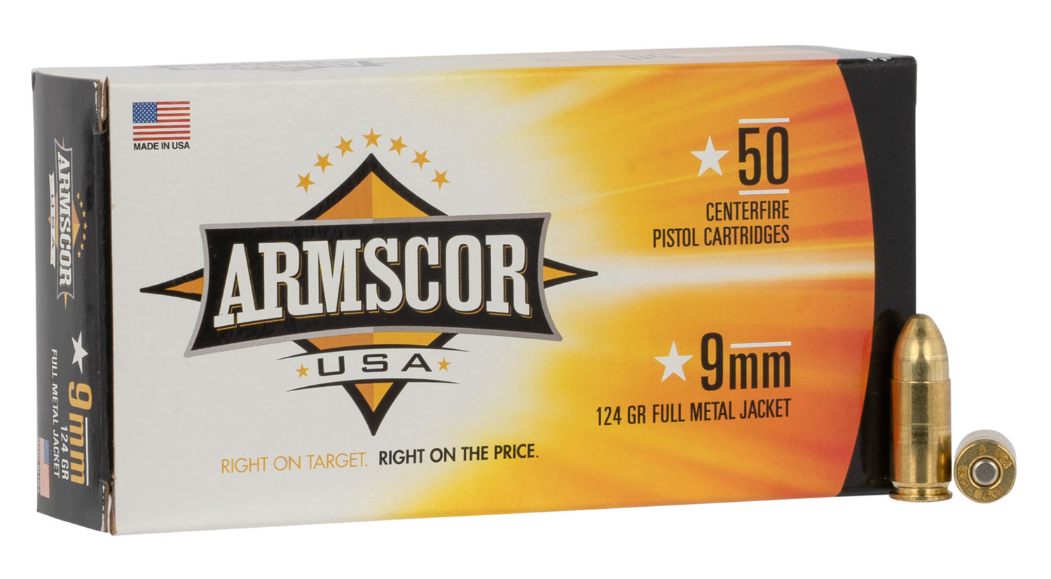Armscor FAC94 USA 9mmLuger 124gr Full Metal Jacket 50 Per Box/20 Case 2 Armscor FAC94 USA 9mmLuger 124gr Full Metal Jacket 50 Per Box/20 Case