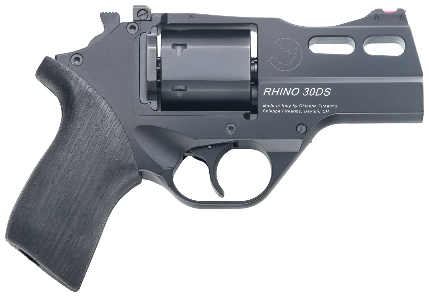 Chiappa Firearms 340289 Rhino 30DS Small Frame 357 Mag 6 Shot, 3" Black Anodized Steel Vent Rib Barrel, Blued Steel Cylinder, Black Anodized Aluminum Frame, Black Rubber Grip, Concealed Hammer 3 Chiappa Firearms 340289 Rhino 30DS Small Frame 357 Mag 6 Shot, 3" Black Anodized Steel Vent Rib Barrel, Blued Steel Cylinder, Black Anodized Aluminum Frame, Black Rubber Grip, Concealed Hammer