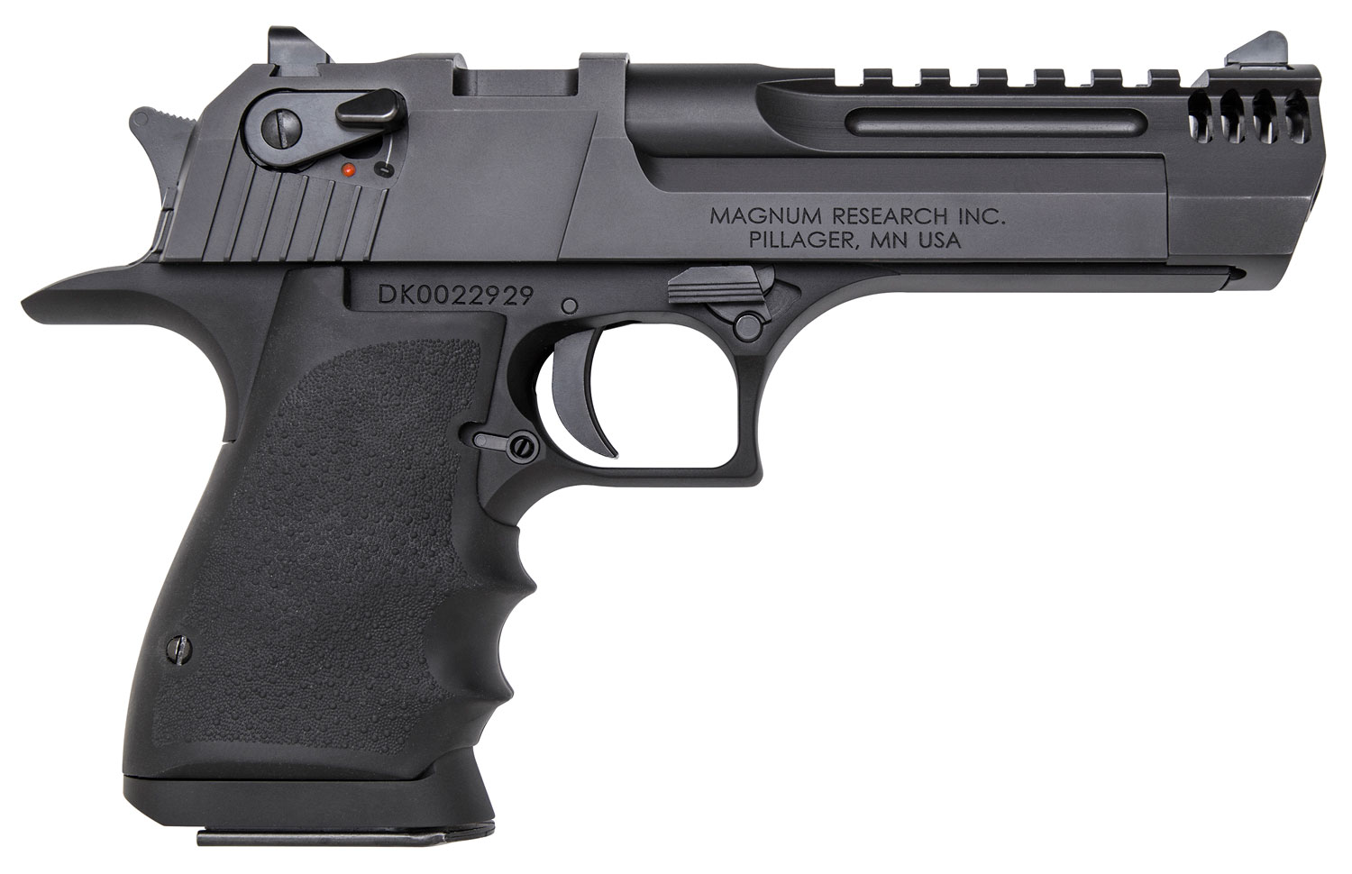Magnum Research DE50L5IMB Desert Eagle L5 50 AE 5" with Muzzle Brake 7+1 Black Hardcoat Anodized Aluminum Frame Black Carbon Steel Slide Black Hogue Wraparound Rubber Grip 3 Magnum Research DE50L5IMB Desert Eagle L5 50 AE 5" with Muzzle Brake 7+1 Black Hardcoat Anodized Aluminum Frame Black Carbon Steel Slide Black Hogue Wraparound Rubber Grip
