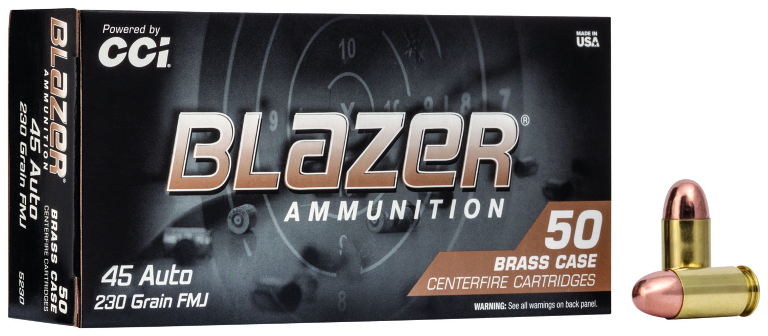 CCI 5230 Blazer Brass Handgun 45ACP 230gr Full Metal Jacket 50 Per Box/20 Case 3 CCI 5230 Blazer Brass Handgun 45ACP 230gr Full Metal Jacket 50 Per Box/20 Case