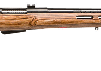 Savage Arms 19142 25 Lightweight Varminter-T Full Size 222 Rem 4+1 24" Matte Black Heavy Barrel, Matte Black Carbon Steel Receiver Drilled & Tapped, Satin Brown Thumbhole Laminate Stock, Right Hand
