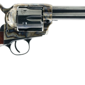 Taylors & Company 550858 1873 Gunfighter 45 Colt (LC) Caliber with 5.50" Blued Finish Barrel, 6rd Capacity Blued Finish Cylinder, Color Case Hardened Finish Steel Frame & Walnut Army Size Grip
