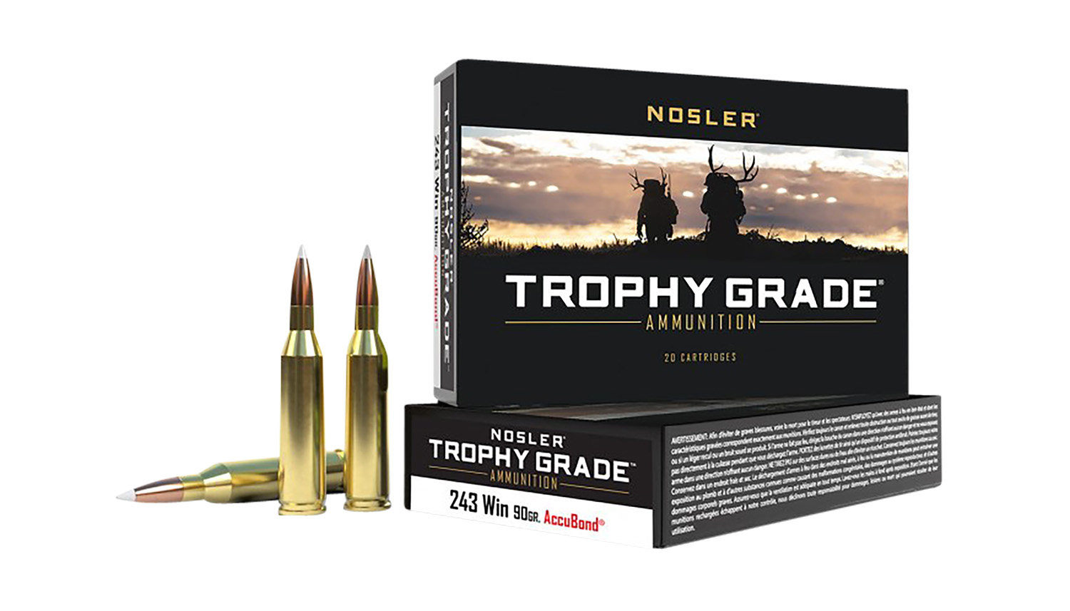 Nosler 48263 Trophy Grade 243Win 90gr Nosler AccuBond 20 Per Box/10 Case 3 Nosler 48263 Trophy Grade 243Win 90gr Nosler AccuBond 20 Per Box/10 Case