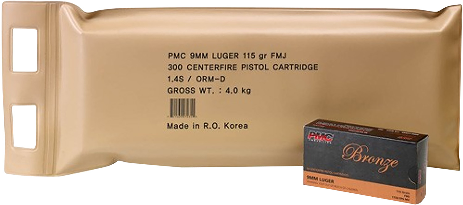 PMC 9ABP Bronze Battle Pack 9mmLuger 115gr Full Metal Jacket 300 Per Box/3 Case 3 PMC 9ABP Bronze Battle Pack 9mmLuger 115gr Full Metal Jacket 300 Per Box/3 Case