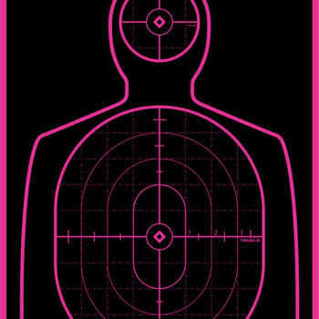 TruGlo TG13P6 Tru-See Handgun Target Self-Adhesive Heavy Paper Black/Pink 12"x18" Silhouette 6 Pack