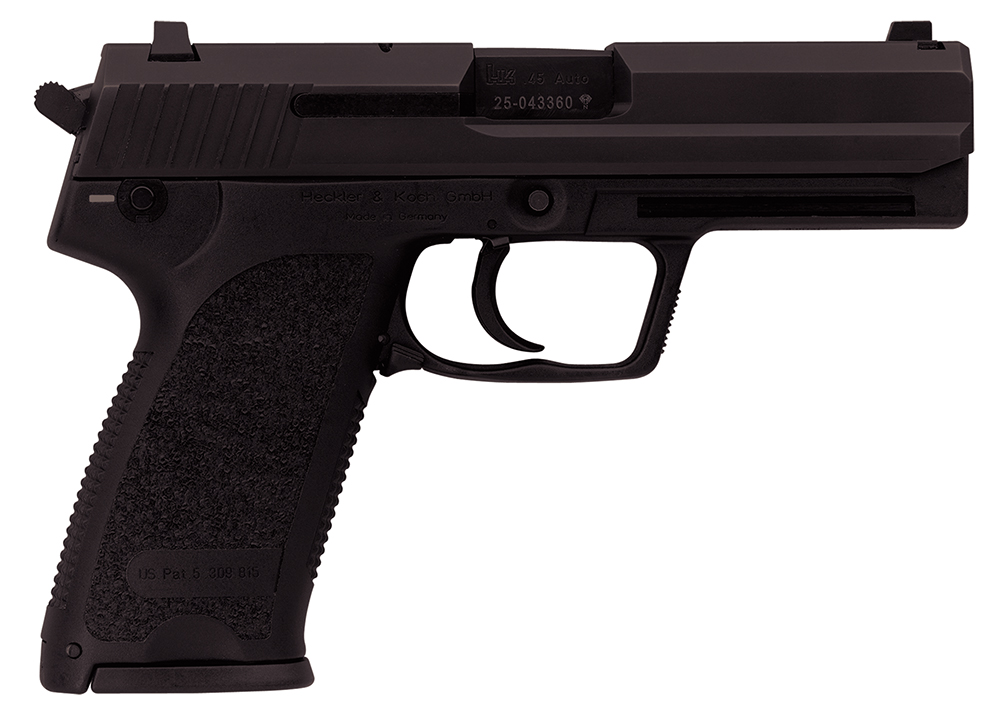 HK 81000328 USP V7 LEM 45 ACP Caliber with 4.41" Barrel, 10+1 Capacity, Overall Black Finish, Serrated Trigger Guard Frame, Serrated Steel Slide, Polymer Grip & No Manual Safety Includes 2 Mags 2 HK 81000328 USP V7 LEM 45 ACP Caliber with 4.41" Barrel, 10+1 Capacity, Overall Black Finish, Serrated Trigger Guard Frame, Serrated Steel Slide, Polymer Grip & No Manual Safety Includes 2 Mags