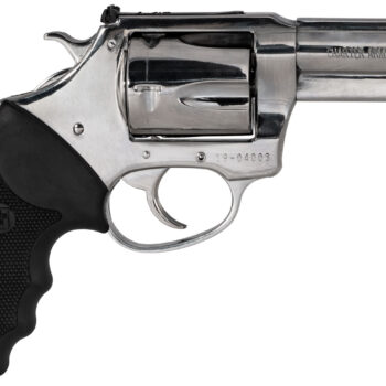 Charter Arms 73539 Mag Pug  Large 357 Mag, 5 Shot 3" High Polished Stainless Steel Barrel, Cylinder & Frame w/Black Finger Grooved Rubber Grip