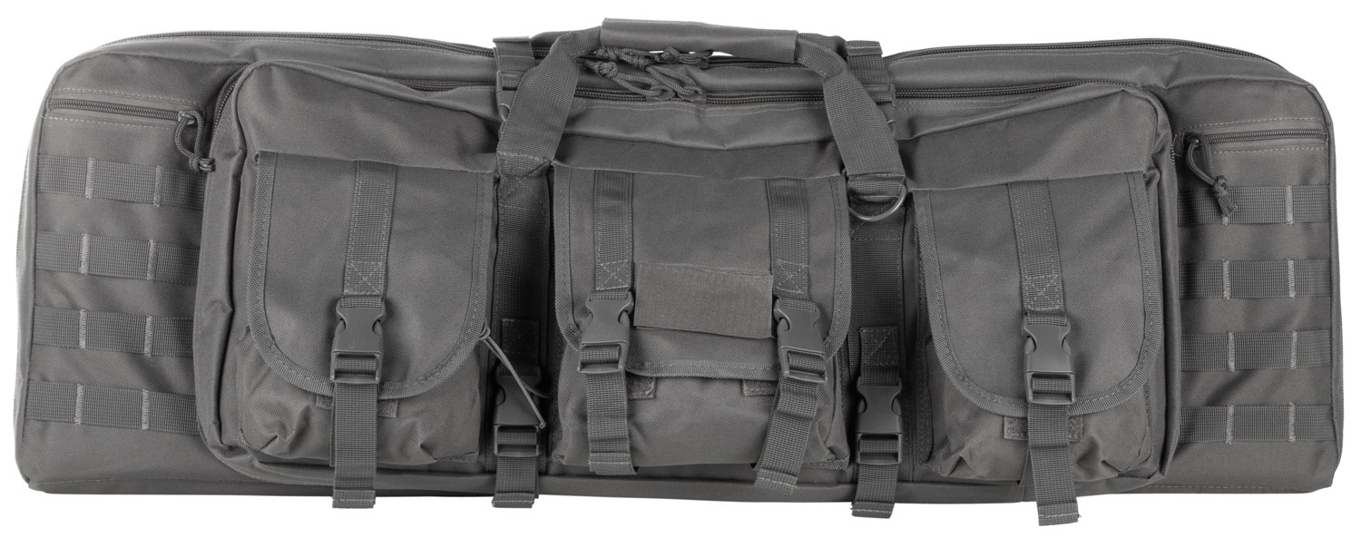 NcStar CVDC2946U42 VISM Double Carbine Case Urban Gray PVC Nylon w/ Foam Padding Lockable Zippers Pockets & MOLLE Webbing 3 NcStar CVDC2946U42 VISM Double Carbine Case Urban Gray PVC Nylon w/ Foam Padding Lockable Zippers Pockets & MOLLE Webbing