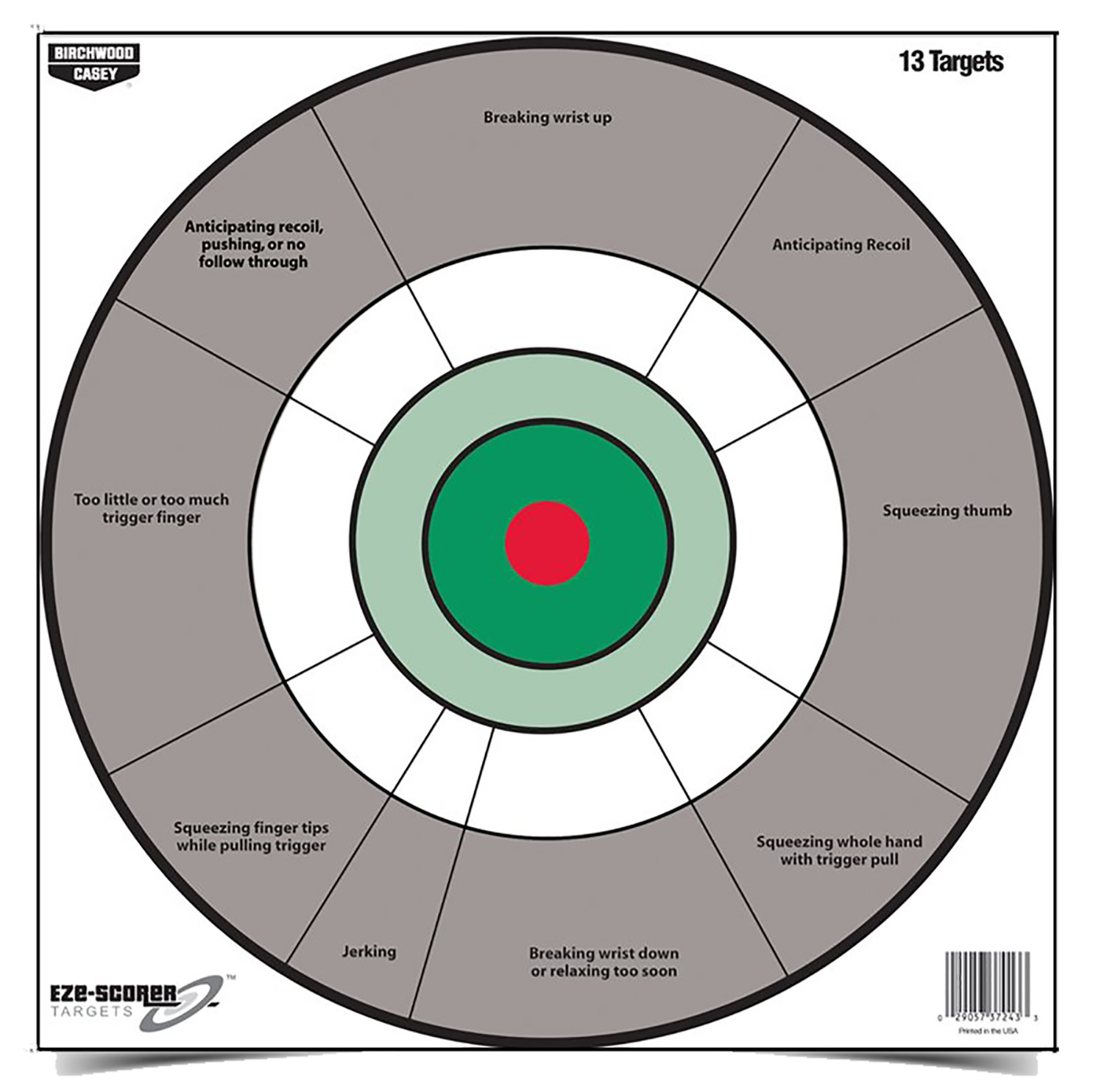 Birchwood Casey 37245 EZE-Scorer 12" Bullseye Paper Hanging Gray/White 13 Per Pkg 3 Birchwood Casey 37245 EZE-Scorer 12" Bullseye Paper Hanging Gray/White 13 Per Pkg