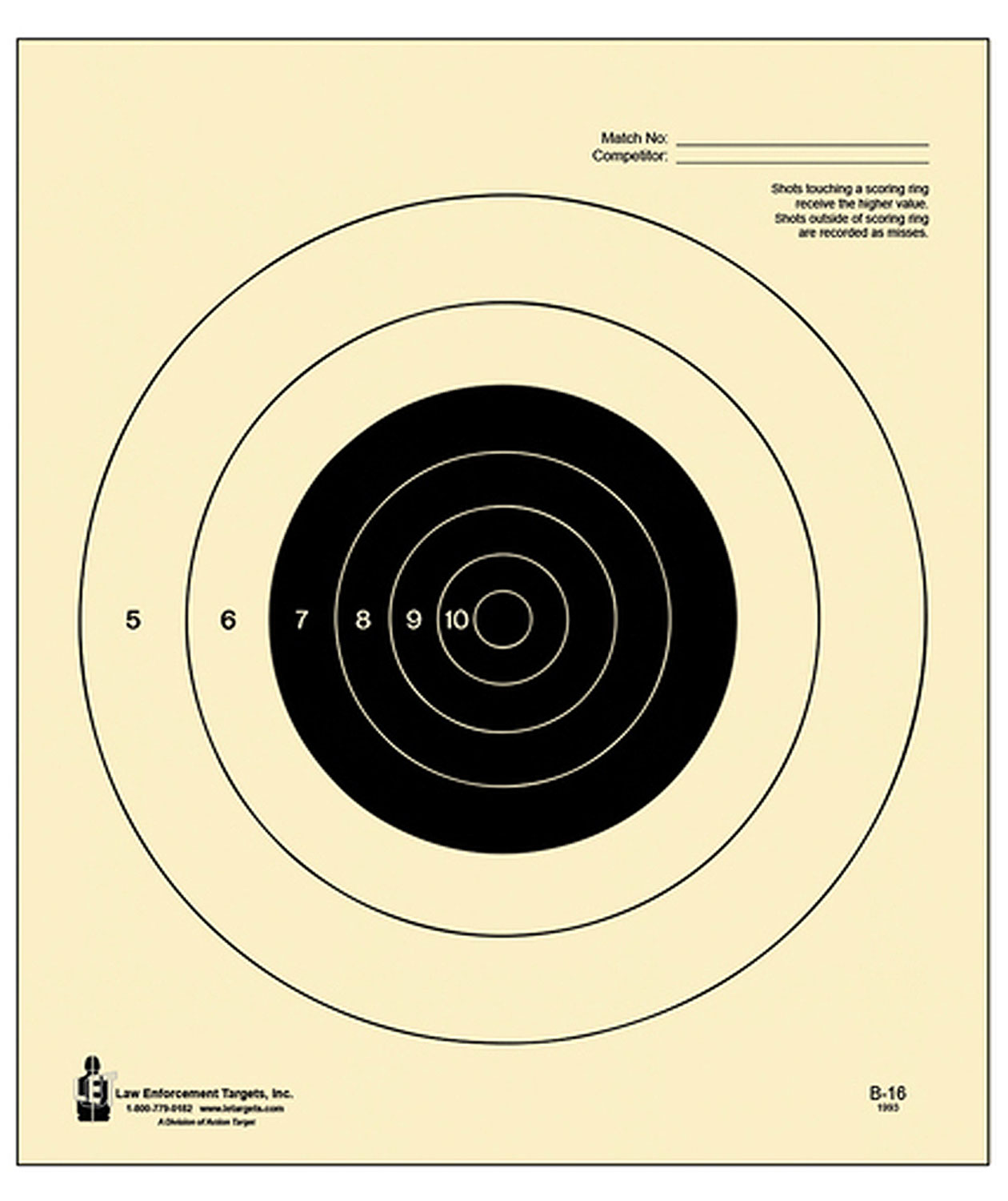 Action Target B16100 Competition NRA Slow Fire Bullseye Tagboard Hanging 25 yds Handgun 10.50" x 12" Black/White 100 Per Box 3 Action Target B16100 Competition NRA Slow Fire Bullseye Tagboard Hanging 25 yds Handgun 10.50" x 12" Black/White 100 Per Box