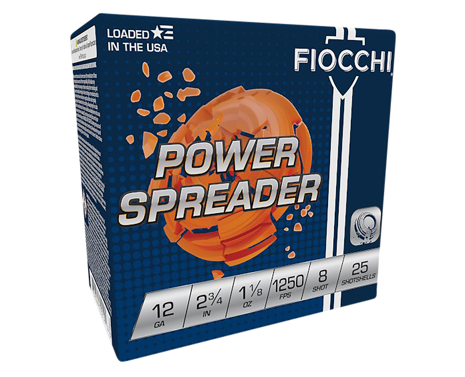 Fiocchi 12SSCX8 Exacta Target Power Spreader 12Gauge 2.75" 1 1/8oz 8Shot 25 Per Box/10 Case 3 Fiocchi 12SSCX8 Exacta Target Power Spreader 12Gauge 2.75" 1 1/8oz 8Shot 25 Per Box/10 Case