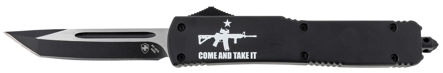 Templar Knife MAR15231 Gen II Come And Take It Slim 3.43" OTF Tanto Plain Black Oxide Stonewashed 440C SS Blade, 5.05" Black w/ "Come And Take It" AR-15 Gun Aluminum Handle, Glass Breaker 3 Templar Knife MAR15231 Gen II Come And Take It Slim 3.43" OTF Tanto Plain Black Oxide Stonewashed 440C SS Blade, 5.05" Black w/ "Come And Take It" AR-15 Gun Aluminum Handle, Glass Breaker
