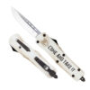 CobraTec Knives MCATIFS3DNS FS-3 Come And Take It 3" OTF Drop Point Plain 154CM SS Blade White w/"Come And Take It" Aluminum Cerakoted Handle Features Glass Breaker Includes Pocket Clip 1 143161