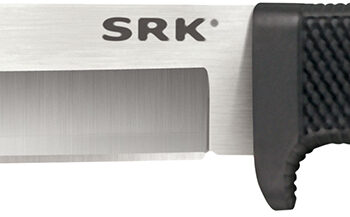 Cold Steel CS-35AN San Mai SRK 6" Fixed Plain Satin VG-10 San Mai Blade/Black Checkered w/Finger Guard Kray-Ex Handle