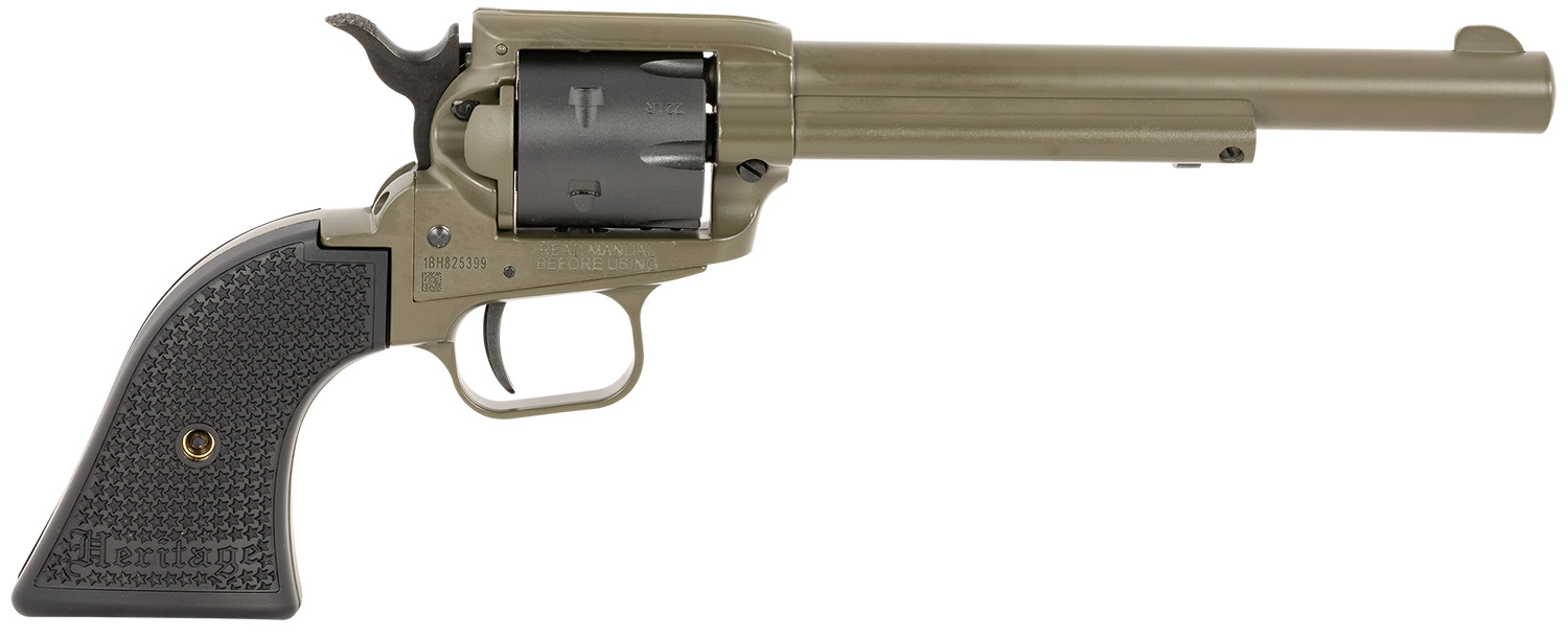 Heritage Mfg RR22T6 Rough Rider 22 LR 6 Shot 5.50" OD Green Cerakote Barrel, OD Green Cerakote w/Black Accents Frame, Black Cerakote Cylinder, Black Star Polymer Grips 3 Heritage Mfg RR22T6 Rough Rider 22 LR 6 Shot 5.50" OD Green Cerakote Barrel, OD Green Cerakote w/Black Accents Frame, Black Cerakote Cylinder, Black Star Polymer Grips