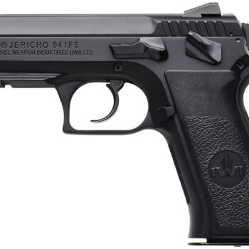IWI US J941FS910ORP Jericho 941 Mid-Size Frame 9mm Luger 10+1 3.80" Black Chrome Lined Steel Barrel, Black Serrated Steel Slide & Frame w/Beavertail & Picatinny Rail, Black Textured Grips