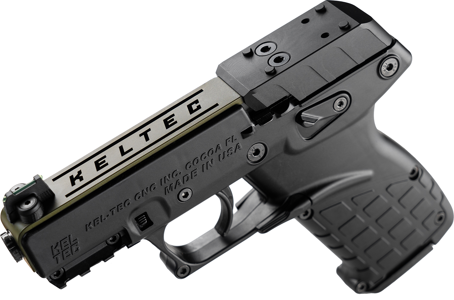 Kel-Tec P17BBLKORGRNS P17 Sports South Exclusive 22 LR 16+1 3.80" Black Steel Barrel, OD Green Optic Ready/Serrated Slide, Black Polymer Frame w/Picatinny Rail, Textured Grip 3 Kel-Tec P17BBLKORGRNS P17 Sports South Exclusive 22 LR 16+1 3.80" Black Steel Barrel, OD Green Optic Ready/Serrated Slide, Black Polymer Frame w/Picatinny Rail, Textured Grip