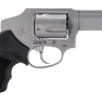 Taurus 2-650139 650  Small 357 Mag 38/Special +P 5 Shot 3"  Stainless Steel Barrel, Cylinder & Frame, Black Rubber Grip, Transfer Bar Safety, Concealed Hammer