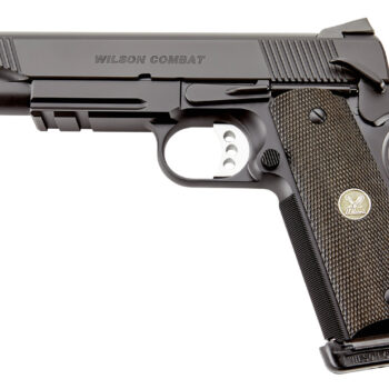 Wilson Combat CQBLRCAALLBLACK CQB *CA Compliant Full Size Frame 45 ACP 8+1 5" Carbon Steel Slide Diamond Wood w/ Pewter Medallions Grip
