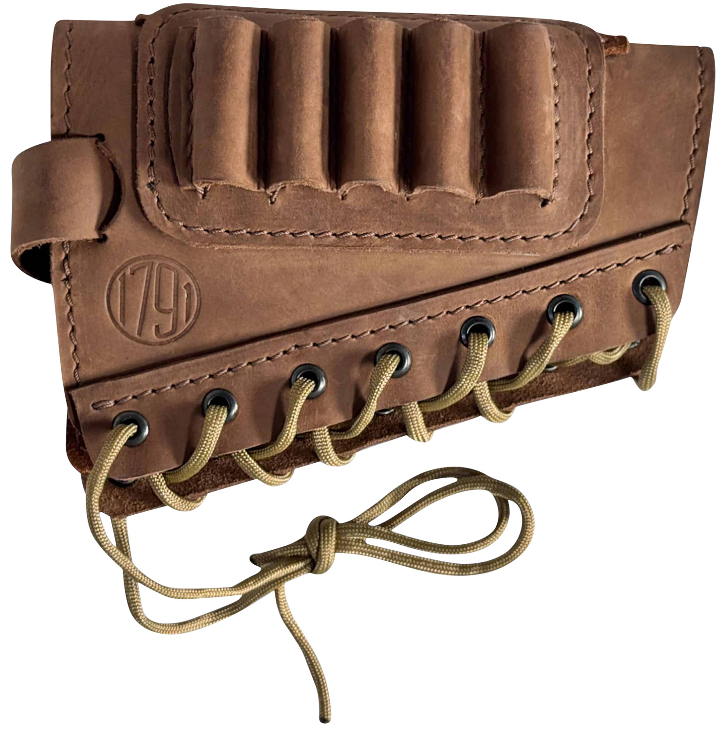 1791 Gunleather HNTBAMRBRWR Butt Cuff Ammo Holder Hunt Brown Leather Capacity 5 Shells "Creep Stop" Strap Mount 3 1791 Gunleather HNTBAMRBRWR Butt Cuff Ammo Holder Hunt Brown Leather Capacity 5 Shells "Creep Stop" Strap Mount