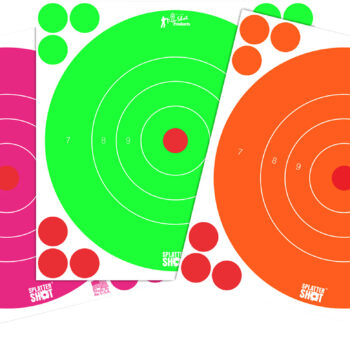 Pro-Shot 8BFL6COMBO SplatterShot  8" Bullseye Self-Adhesive Orange/Pink/Green 6 Pack